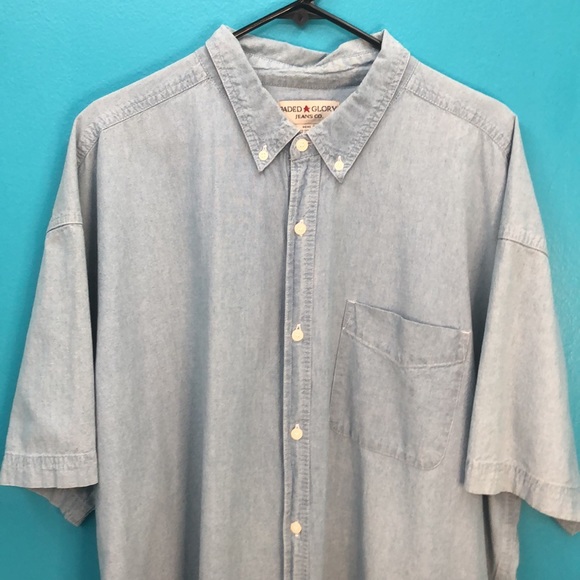 FADED GLORY JEANS CO DENIM BUTTON DOWN SHIRT•💯% cotton•3XL - Picture 3 of 8